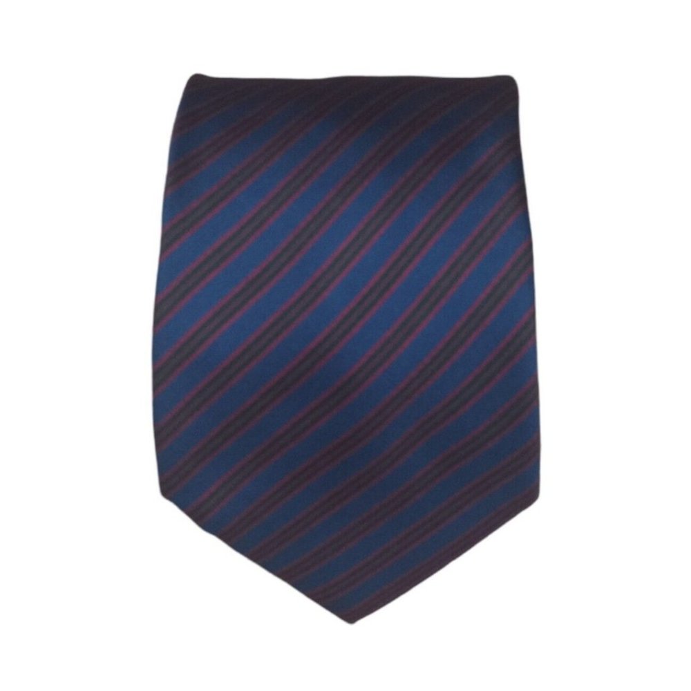 NAZARENO GABRIELLI Blue Striped Silk Tie ITALY 60"/ 3.5" EC